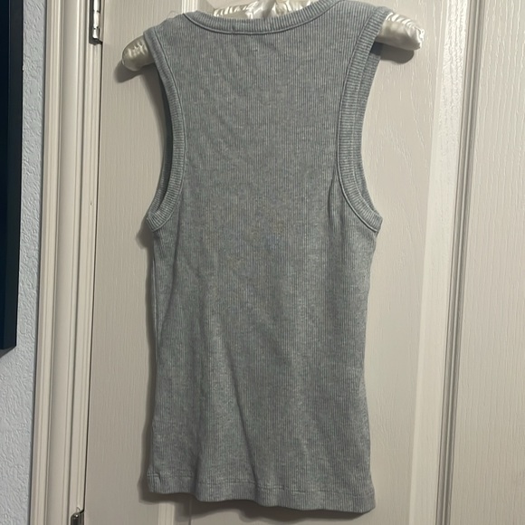 💙💖 AGOLDE Poppy Scoop Ribbed Tank in Mirror Ball Gray - Picture 5 of 7